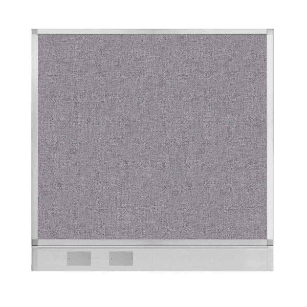 Hush Panel Configurable Cubicle Partition 4' x 4' Cloud Gray Fabric w/ Cable Channel, Versare, Mfr#: 1855408